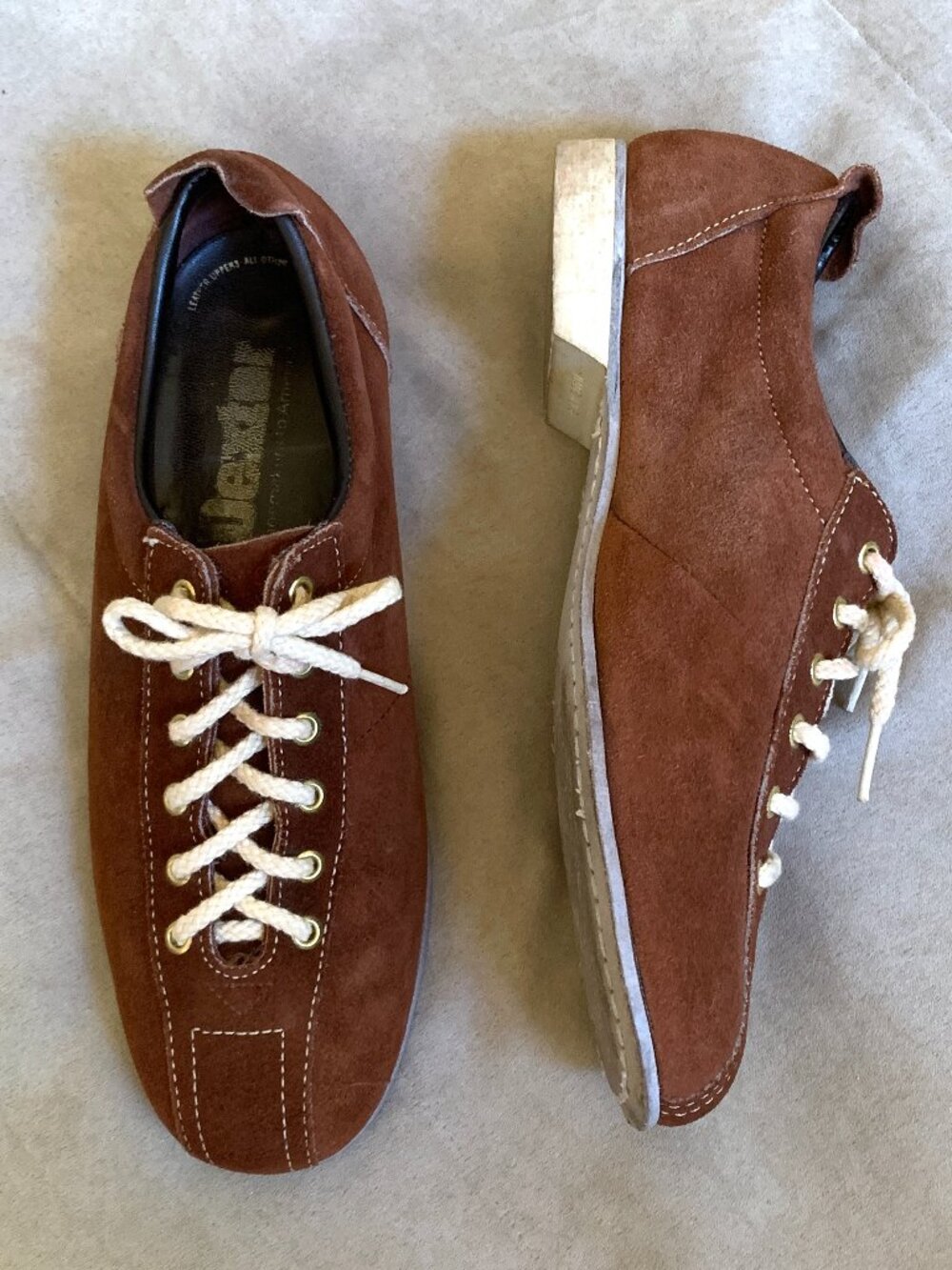 VINTAGE 70s Dexter Brown Suede Bowling Shoes Women's Size 8.5/9
